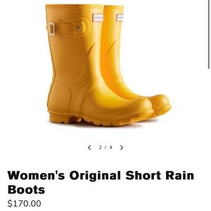 Hunter Boots Original Short Yellow